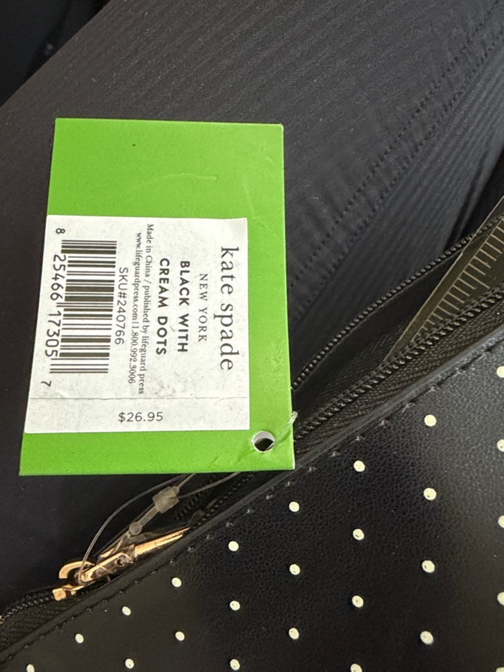 kate spade Black Polka Dot Zip Pencil Case - Picture 2 of 4